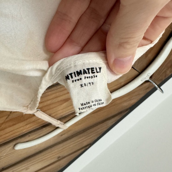 Free People Intimately XS white midi dress lace boho hand tie dyed - Picture 9 of 10